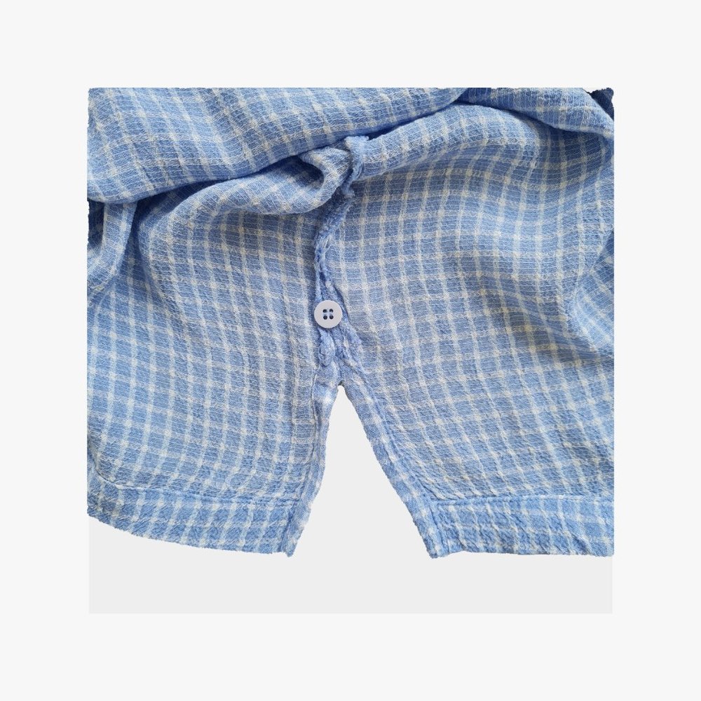 Size- M, Eileen fisher cut sleeves shirt in blue and white stripe - Picture 4 of 5